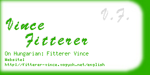 vince fitterer business card
